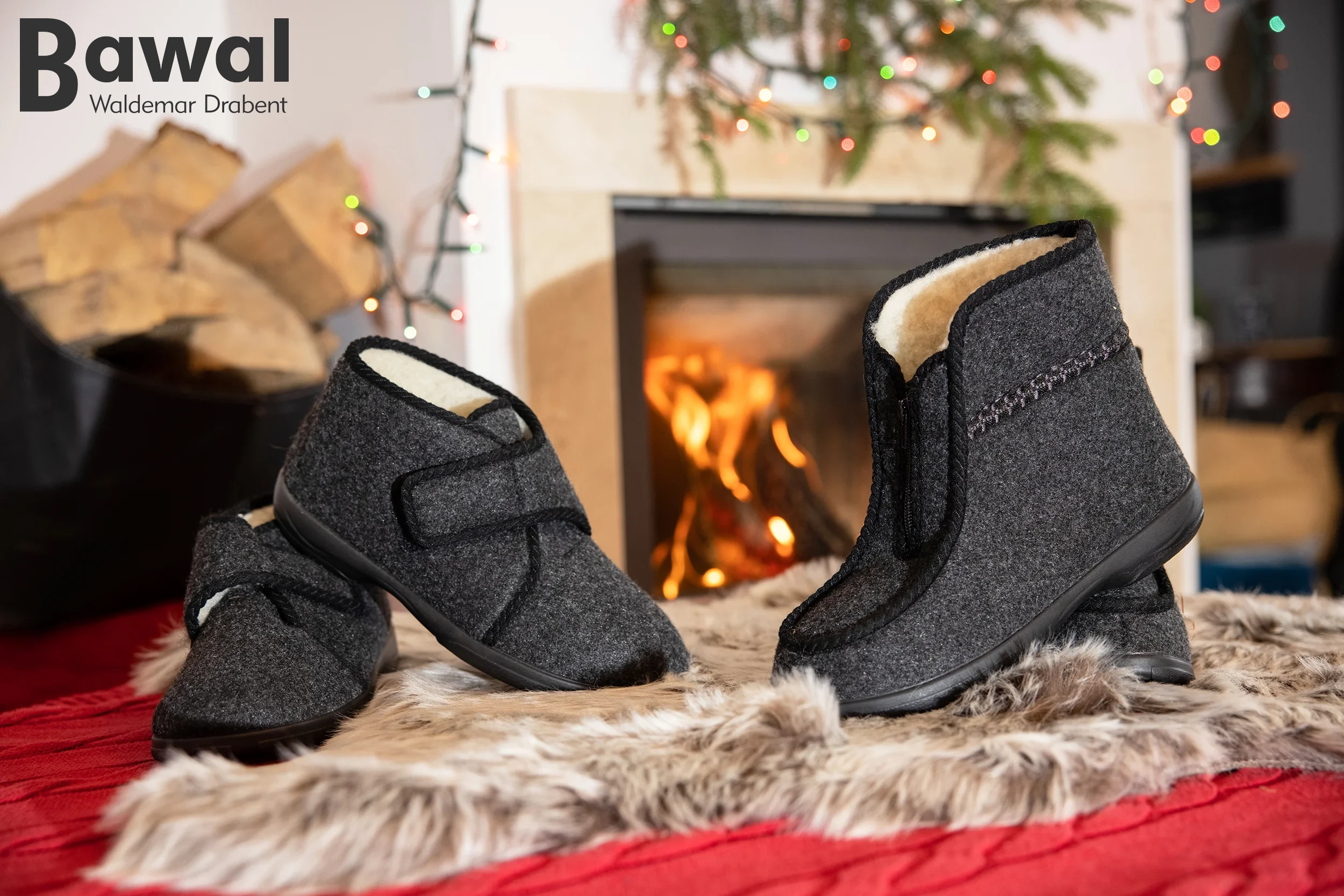 BAWAL leren pantoffels wollen riemen schoenen
				fabrikant in Polen